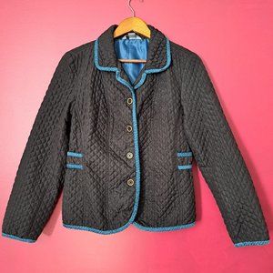 christopher & banks black quilted jacket